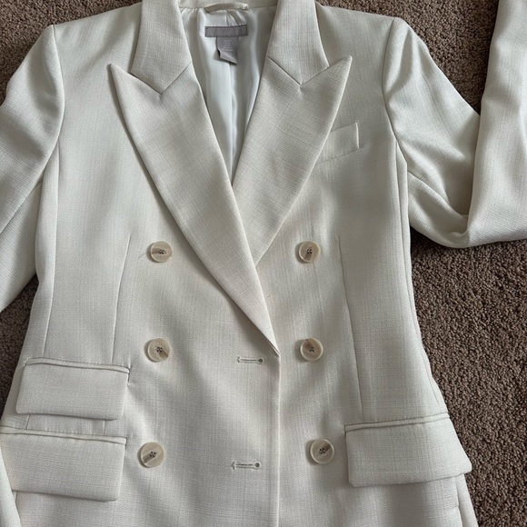 H&M Double-Breasted Cream Blazer Jacket -XS - Picture 4 of 10